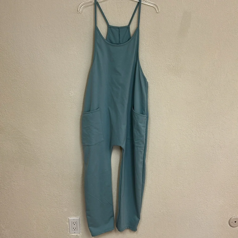 Boho womans sage Mediterranean Blue Onesie Jumpsuit size S - Picture 2 of 6